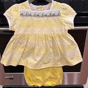 Dondolo - Yellow Buttercup Girl Set w/ Swiss Dots - Size: 3T